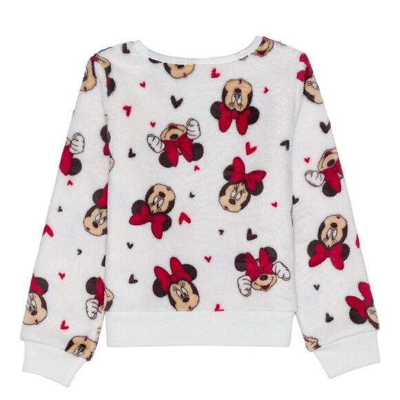 Big Girls Tween Minnie Mouse Long‎ Sleeve Plush Pullover Sweater - Picture 2 of 3